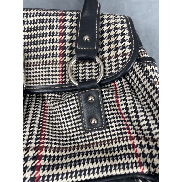 VTG Y2K Chaps houndstooth herringbone plaid bag purse twee preppy - Picture 5 of 13